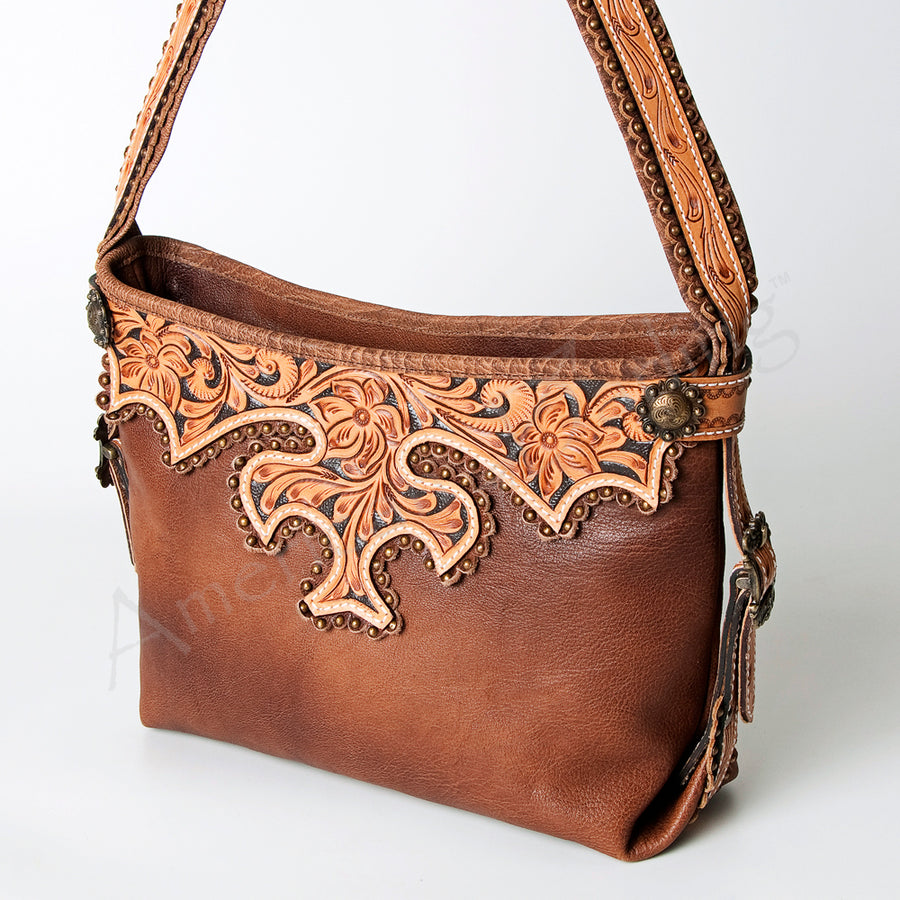 American Darling Handcrafted Hand Tooled Leather Western Hobo Bag - Uhorse