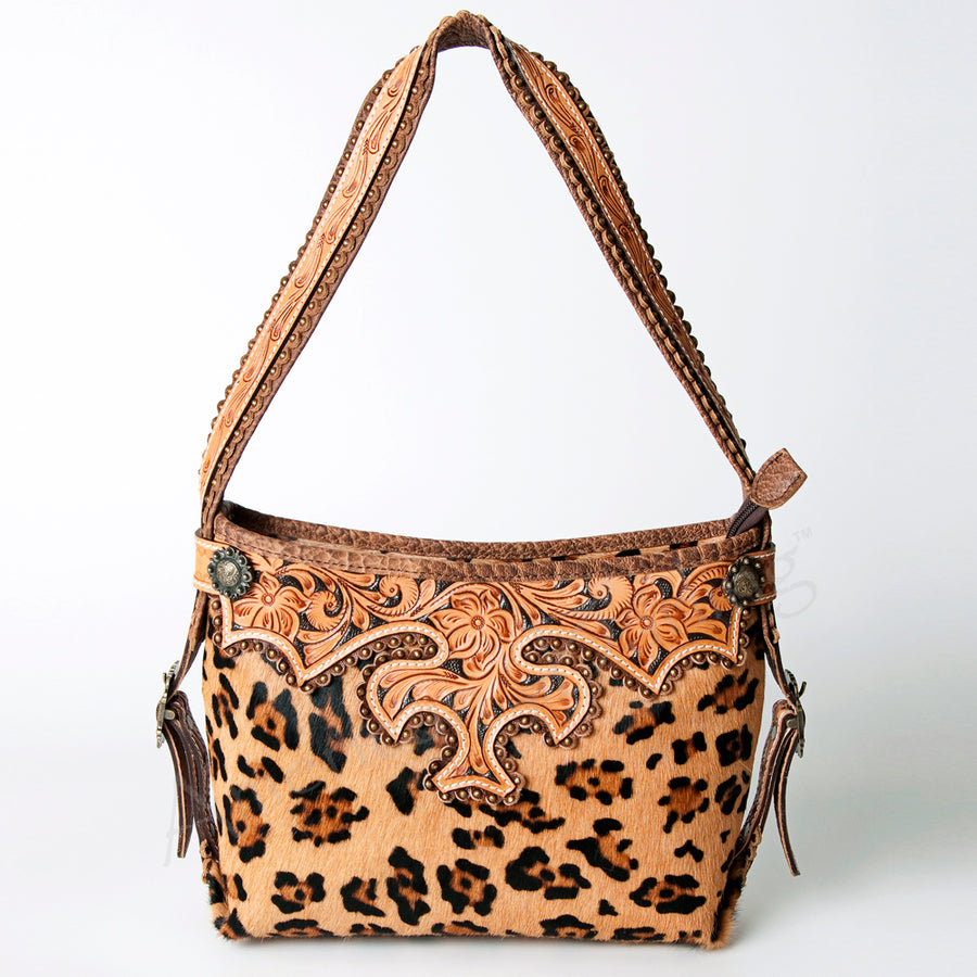 American Darling Hobo Bag Western Hand Tooled Floral Genuine Leather Purse with Rivetted Detail and YKK Zipper for Women