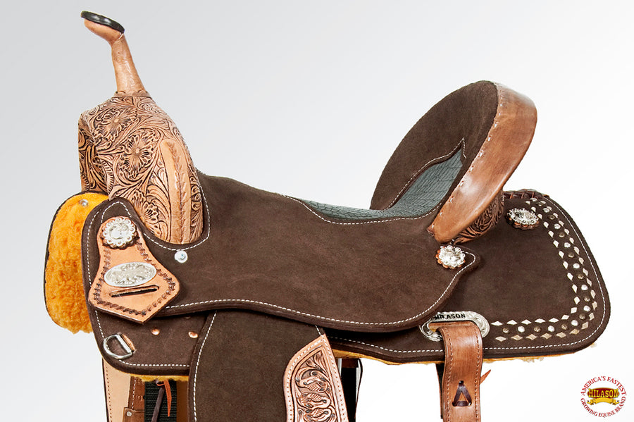 Hilason Flex Tree Western Horse Saddle In American Leather Barrel Trail