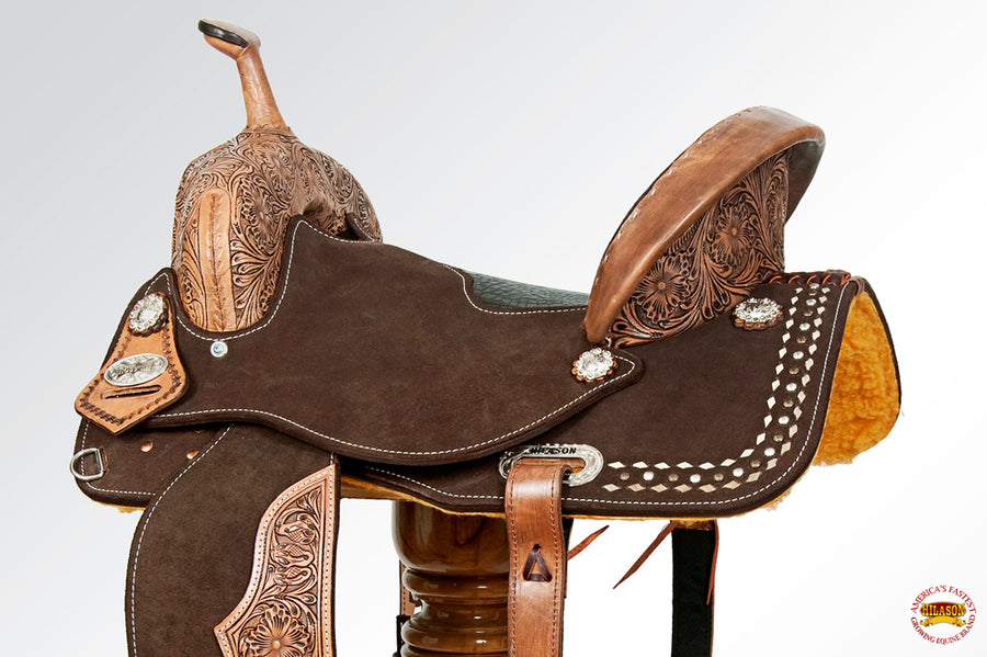 Hilason Flex Tree Western Horse Saddle In American Leather Barrel Trail
