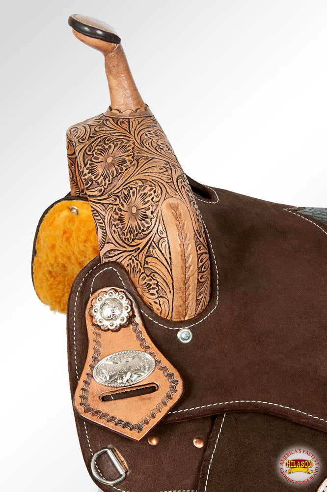 Hilason Flex Tree Western Horse Saddle In American Leather Barrel Trail