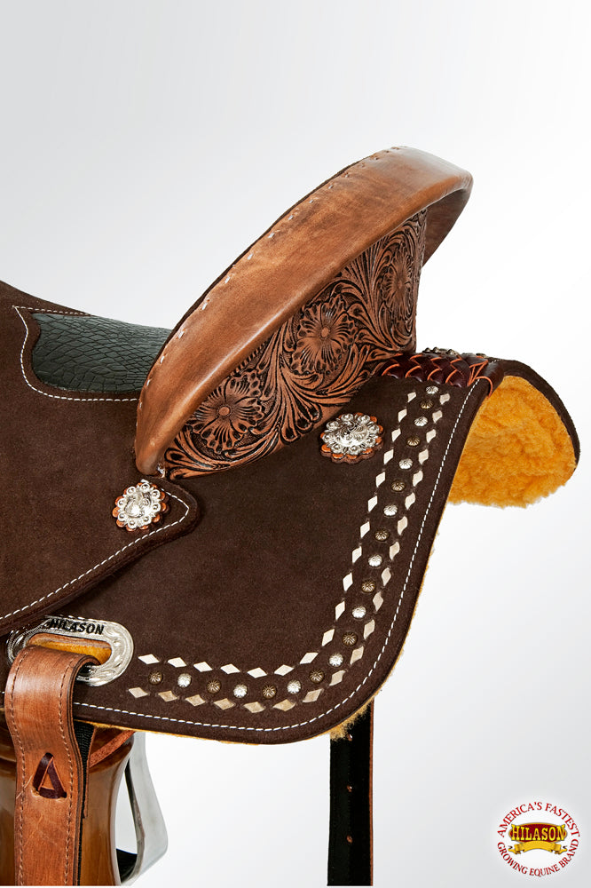 Hilason Flex Tree Western Horse Saddle In American Leather Barrel Trail