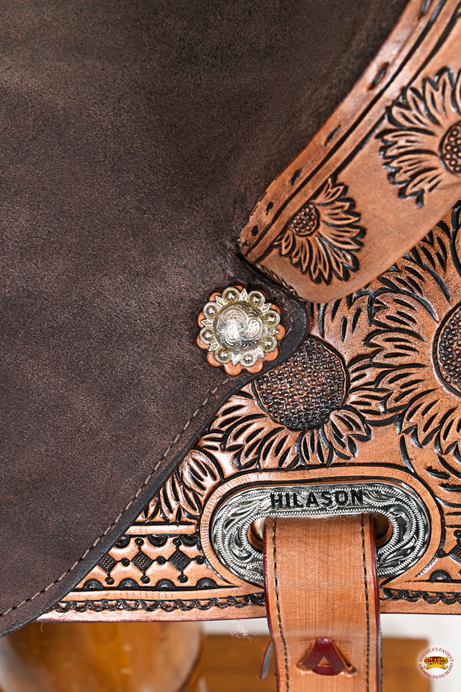 HILASON Flex Tree Western Horse Saddle in American Leather Barrel Trail | for Horses