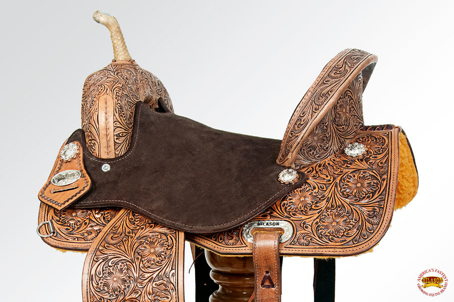 Flex Tree Western Horse Saddle In American Leather Barrel Trail By Hilason