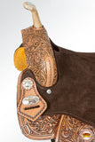 Flex Tree Western Horse Saddle In American Leather Barrel Trail By Hilason