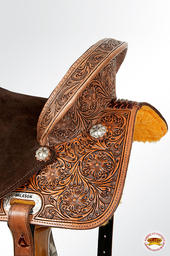 Flex Tree Western Horse Saddle In American Leather Barrel Trail By Hilason