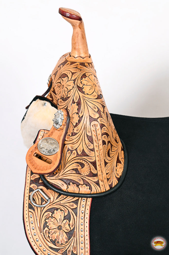 HILASON Western Horse Barrel Saddle Treeless American Leather Oiled | for Horses