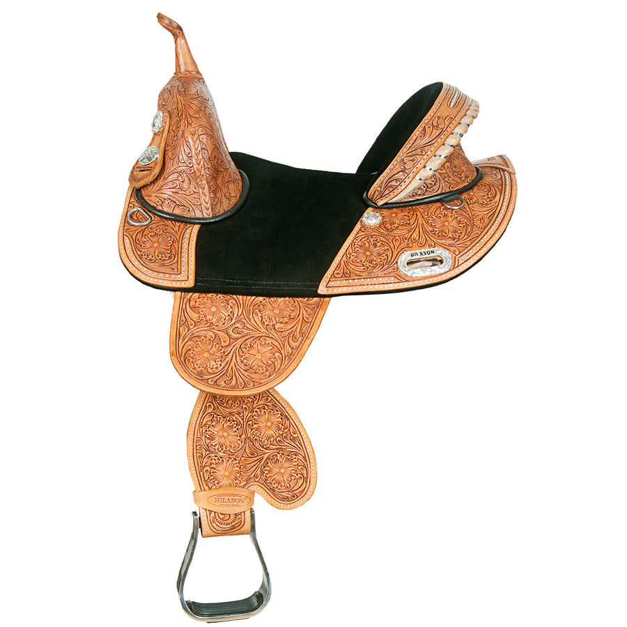 Hilason Western Trail Treeless Barrel Racing American Leather Saddle - Uhorse