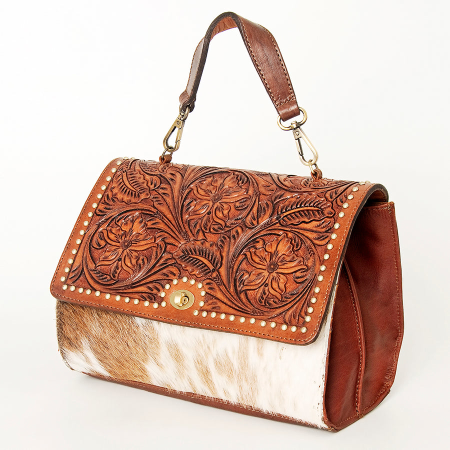 American Darling Hobo Hand Tooled Hair on Genuine Leather W. Women Bag by Hilason – Cowboy and equestrian accessories
