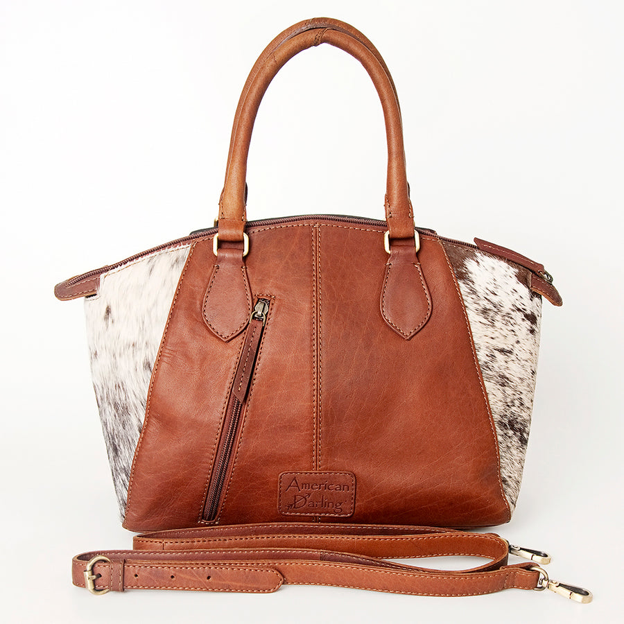 American Darling Tote Hand Tooled Hair on Genuine Leather Western Women Bag Handbag Purse | Travel Bags College Casual