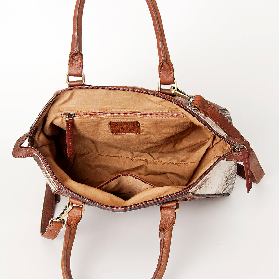 American Darling Tote Hand Tooled Hair on Genuine Leather Western Women Bag Handbag Purse | Travel Bags College Casual