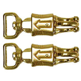 Set of 2 Hilason 1 in X 4-3/8 panic Snap with Eye Solid Brass – by Hilason – Cowboy and equestrian accessories