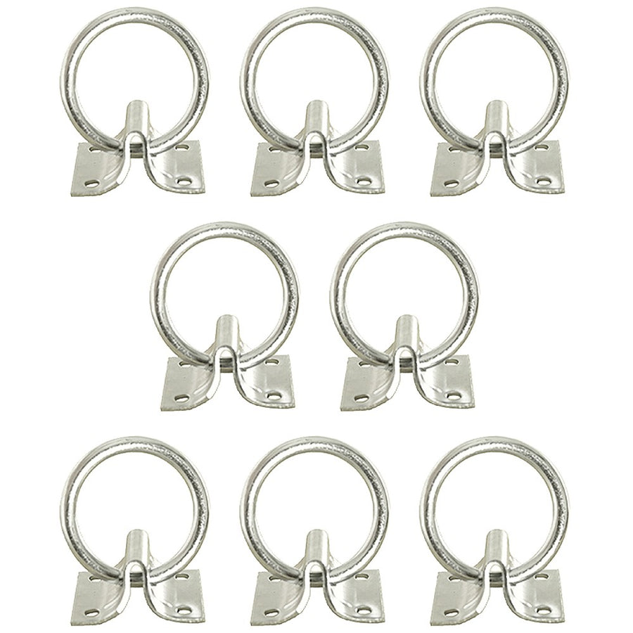 Metal tie rings with bracket mounts, set of eight - Uhorse