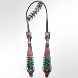 American Darling Western Horse Floral Headstall Tack Set Genuine Leather