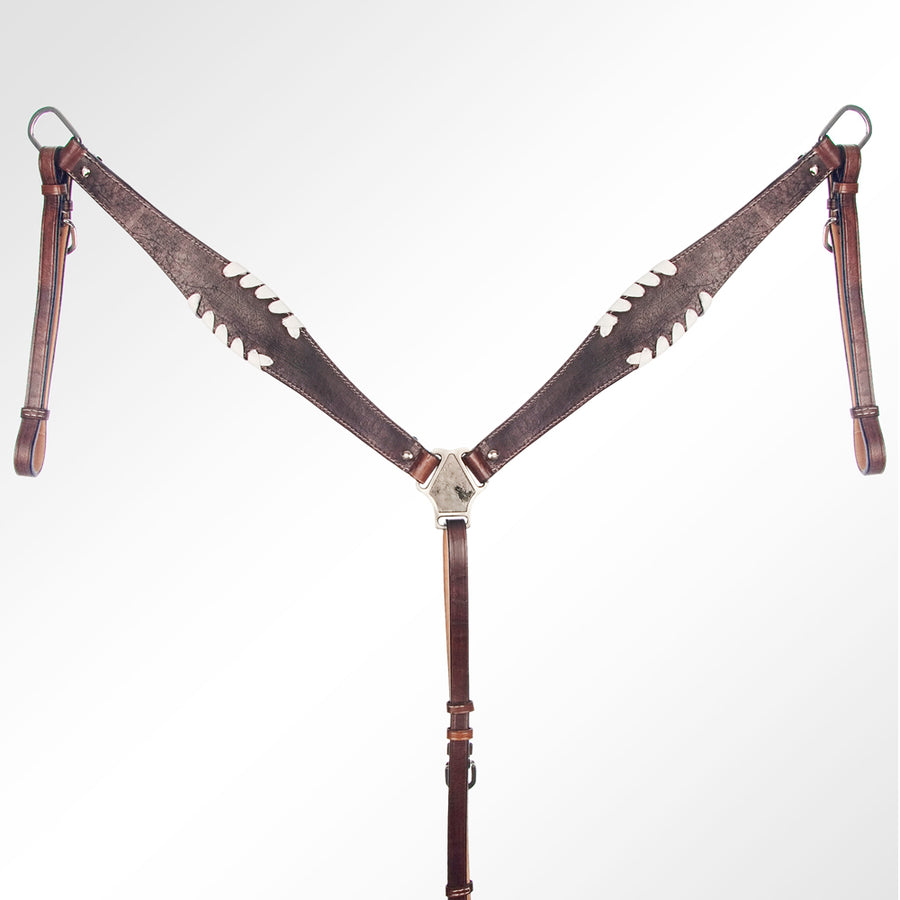 AMERICAN DARLING Western Horse Headstall Breast Collar Set Leather