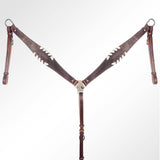 AMERICAN DARLING Western Horse Headstall Breast Collar Set Leather