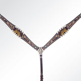 American Darling Western Horse Floral Headstall Tack Set Genuine Leather - Hilason