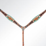 AMERICAN DARLING Western Horse Headstall Breast Collar Set Leather - Uhorse