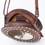 ADBGZ389 American Darling Hand Tooled Hair On Genuine Leather Women Bag Western Handbag Purse