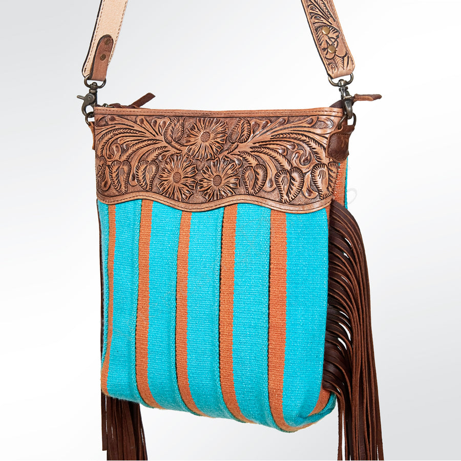 American Darling GIBGX222 Signature Crossbody Hand Tooled Saddle by Hilason – Cowboy and equestrian accessories