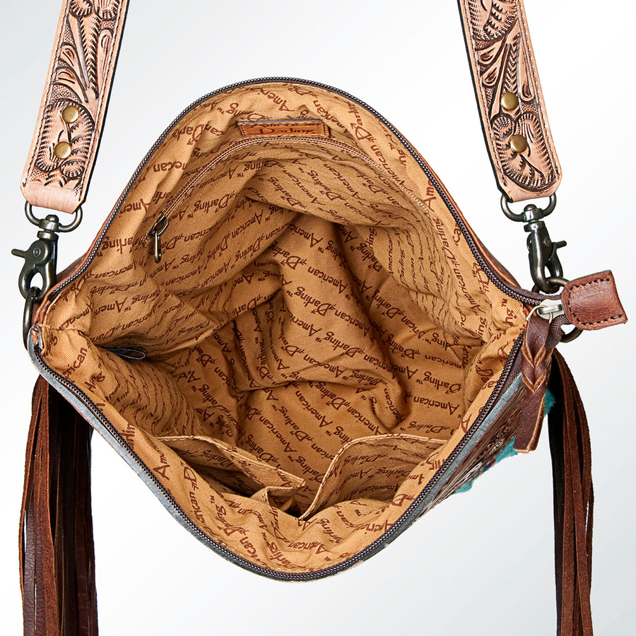 American Darling Cross Body Hand Tooled Saddle Blanket Genuine Leather Western Women Bag Handbag Purse | Crossbody for |Cute