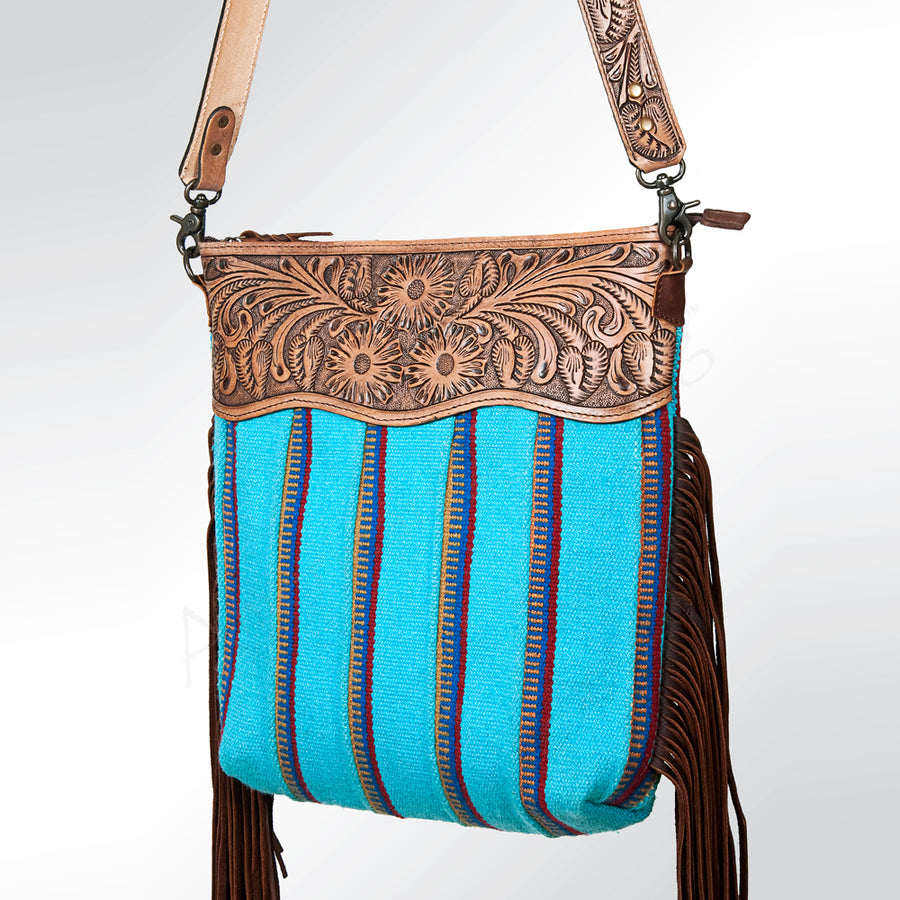 American Darling GIBGX223 Signature Crossbody Hand Tooled Saddle by Hilason – Cowboy and equestrian accessories