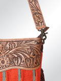 American Darling GIBGX219 Signature Crossbody Hand Tooled Saddle Blanket Genuine Leather Women Bag Western Handbag Purse