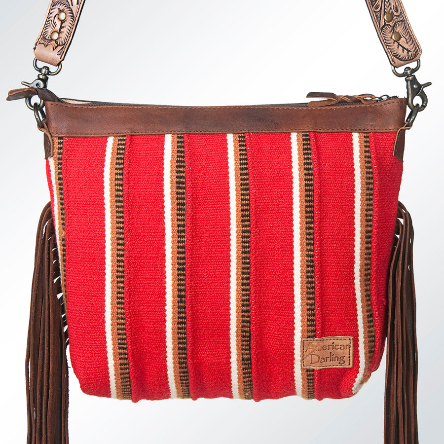 American Darling Cross Body Hand Tooled Saddle Blanket Genuine Leather Western Women Bag Handbag Purse | Crossbody for |Cute
