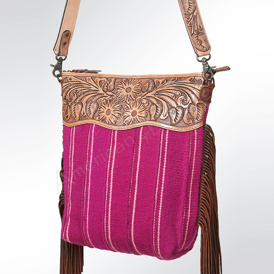 American Darling GIBGX216 Large Crossbody Hand Tooled Saddle Blanket by Hilason – Cowboy and equestrian accessories