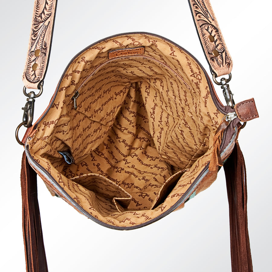American Darling Cross Body Hand Tooled Saddle Blanket Genuine Leather Western Women Bag Handbag Purse | Crossbody for |Cute