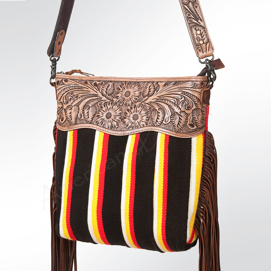 American Darling GIBGX221 Signature Crossbody Hand Tooled Saddle by Hilason – Cowboy and equestrian accessories