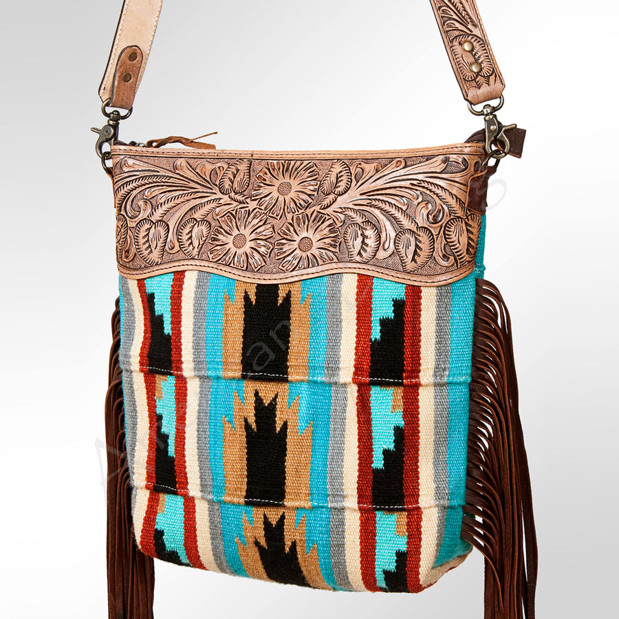 American Darling GIBGX218 Signature Crossbody Hand Tooled Saddle by Hilason – Cowboy and equestrian accessories
