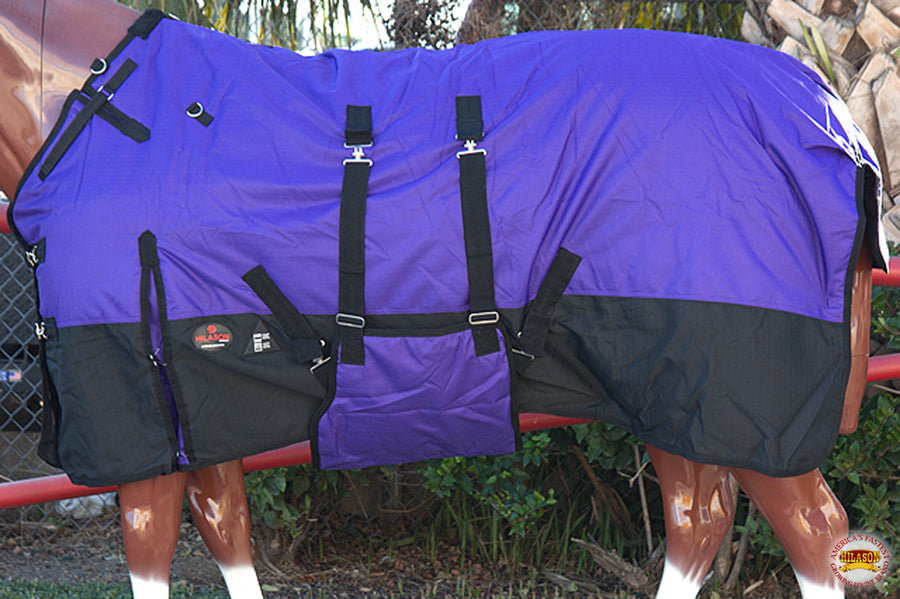 HILASON 1200D Winter Waterproof Poly Horse Blanket Belly Wrap Purple | Turnout Blankets for Horses