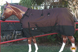 66"- 84" Hilason 1200D Winter Waterproof Poly Turnout Horse Blanket Belly Wrap Brown