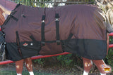 Hilason 1200D Winter Waterproof Poly Turnout Horse Blanket Belly Wrap Brown