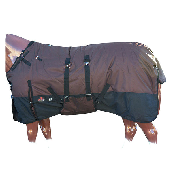 Hilason 1200D Winter Waterproof Poly Turnout Horse Blanket Belly Wrap Brown - Uhorse