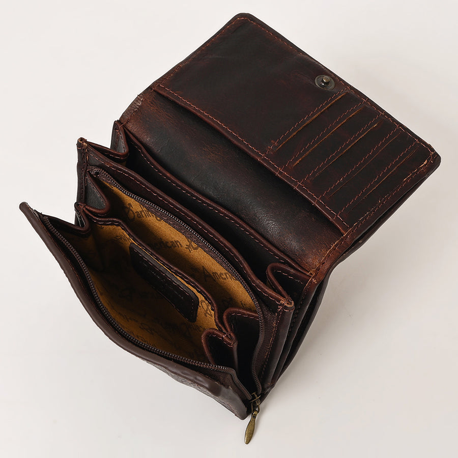 American Darling Wallet Hand Tooled Genuine Leather Women Bag Western Handbag Purse | Womens Handbags |Leather for Summer