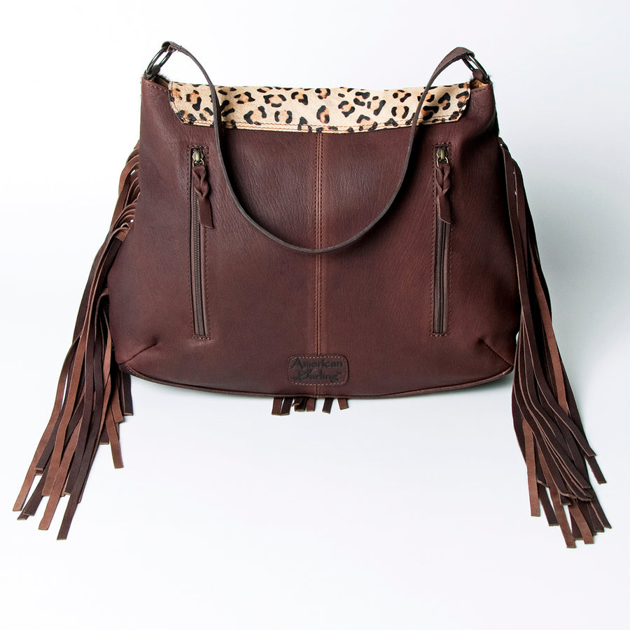 American Darling Messenger Hand Tooled Hair On Genuine Leather Western Women Bag Handbag Purse