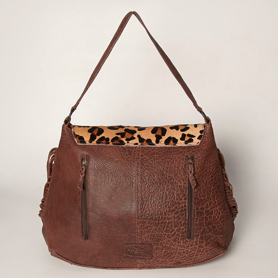 American Darling Messenger Hand Tooled Hair On Genuine Leather Western Women Bag Handbag Purse