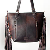 American Darling ADBGZ396A Tote Hand Tooled Hair On Genuine Leather Women Bag Western Handbag Purse