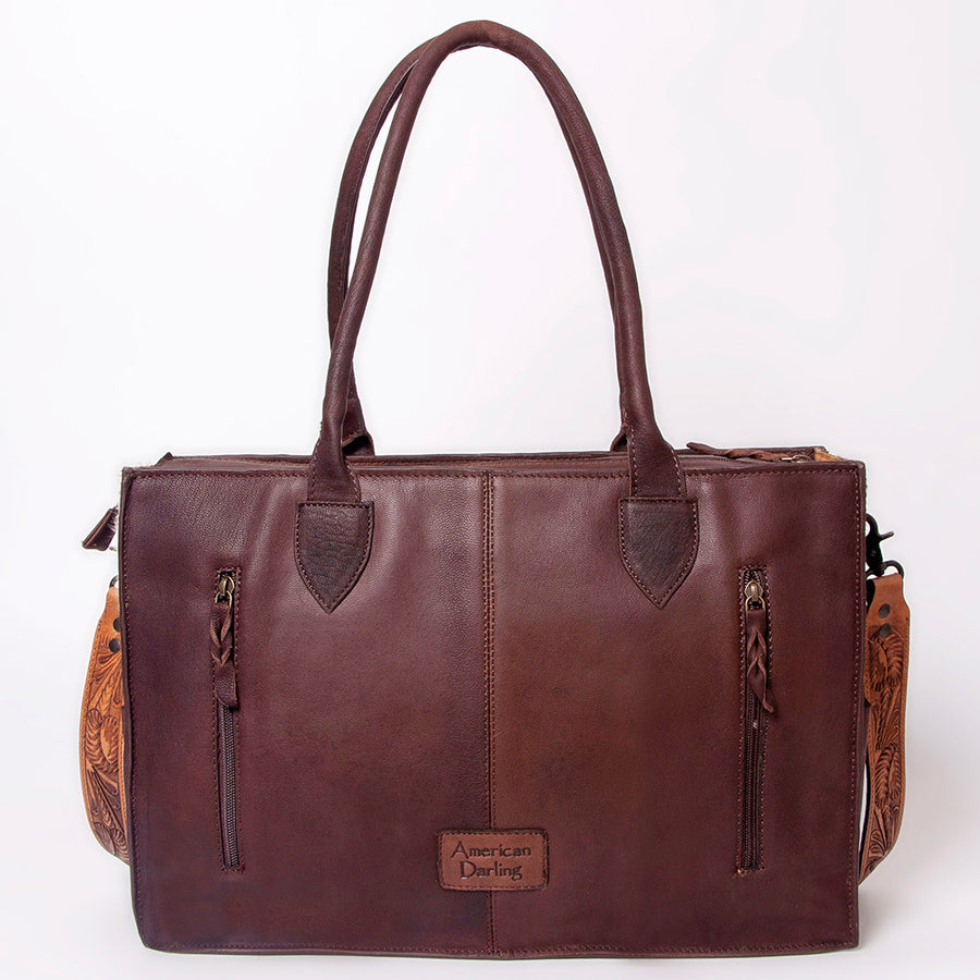 American Darling Tote Hair-On Hand Tooled Genuine Leather Western Women Bag Handbag Purse | Travel Bags College Casual