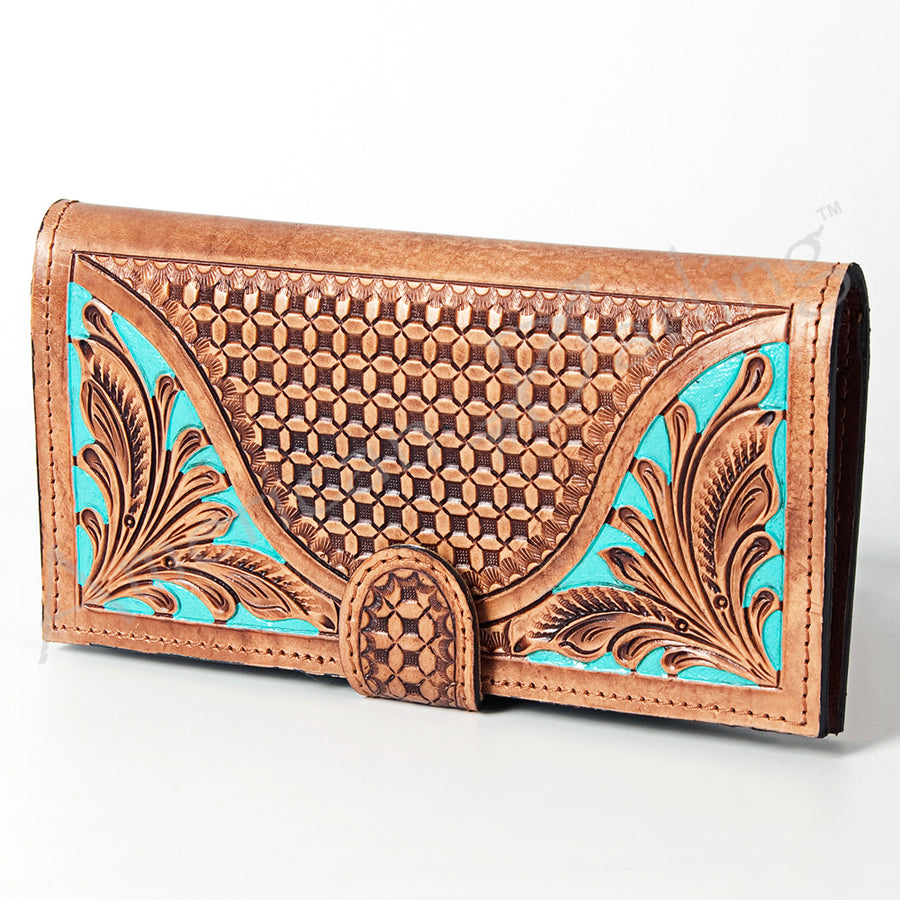 American Darling Wallet Hand Tooled Genuine Leather Western Women Bag | Handbag Purse Wristlet Travel Clutch - Uhorse
