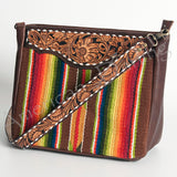 American Darling ADBGA186 Large Crossbody Hand Tooled Saddle Blanket Genuine Leather Women Bag Western Handbag Purse