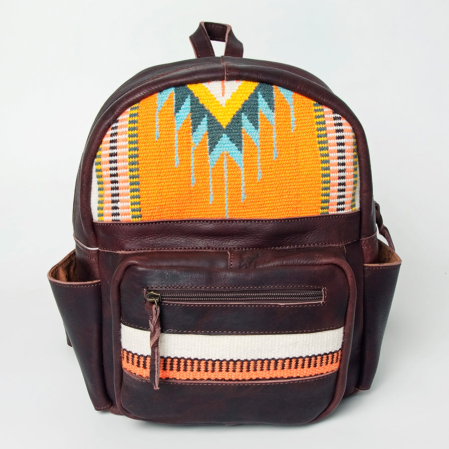 American Darling Backpack Saddle Blanket Fabric Genuine Leather Western Women Bag | for Laptop School Purse Travel