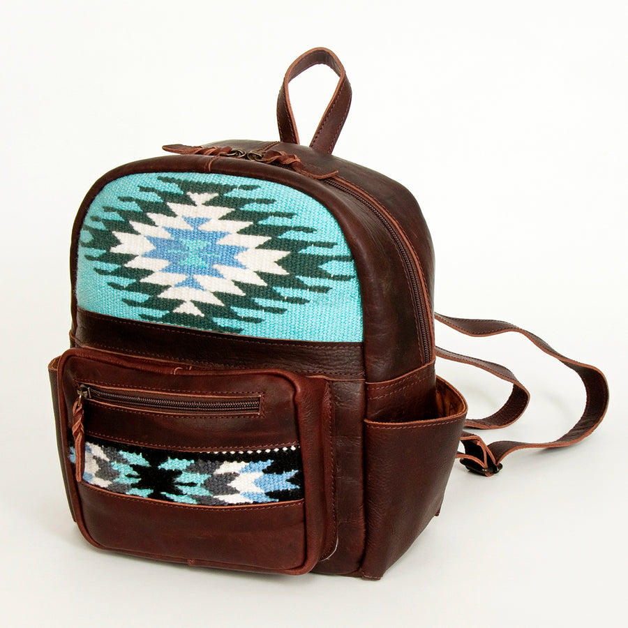 American Darling Backpack Saddle Blanket Fabric Genuine Leather Western Women Bag | for Laptop School Purse Travel - Uhorse