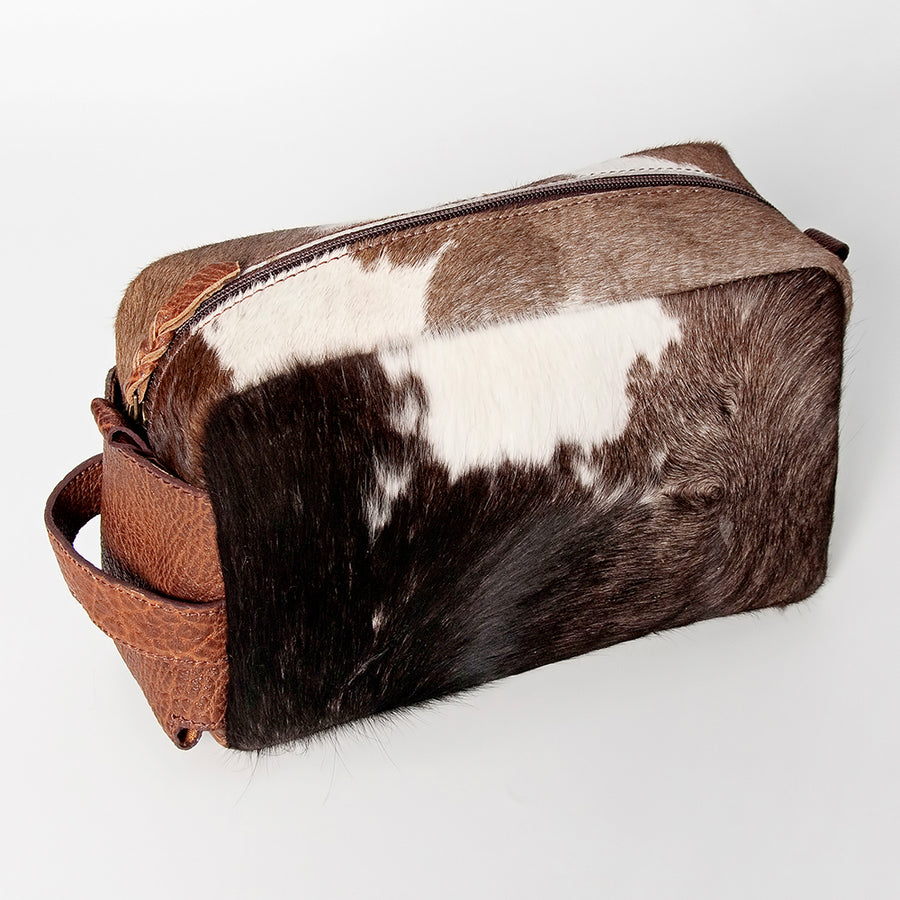American Darling Toiletry Hair on Genuine Leather Western Women Bag | Handbag Wristlet Travel Clutch