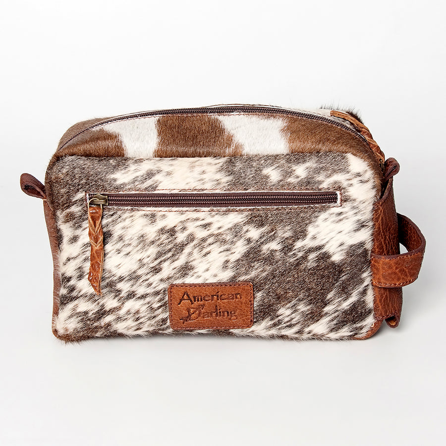 American Darling Toiletry Hair on Genuine Leather Western Women Bag | Handbag Wristlet Travel Clutch