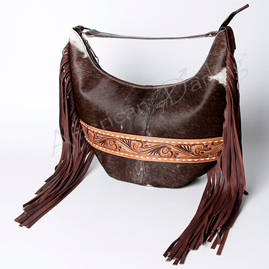 American Darling Hobo Hand Tooled Hair On Genuine Leather Western Women Bag | Handbag Purse Bags for Cute - Uhorse