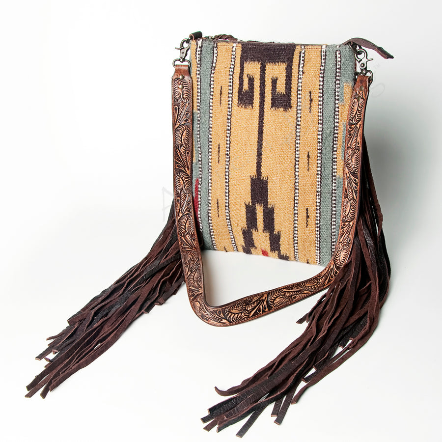 American Darling Messenger Saddle Blanket Genuine Leather Western Women Bag Handbag Purse Travel Bags College - Uhorse