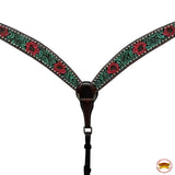 HILASON Western Horse Floral Breast Collar Headstall American Leather Dark Brown | Tack Set for Horses
